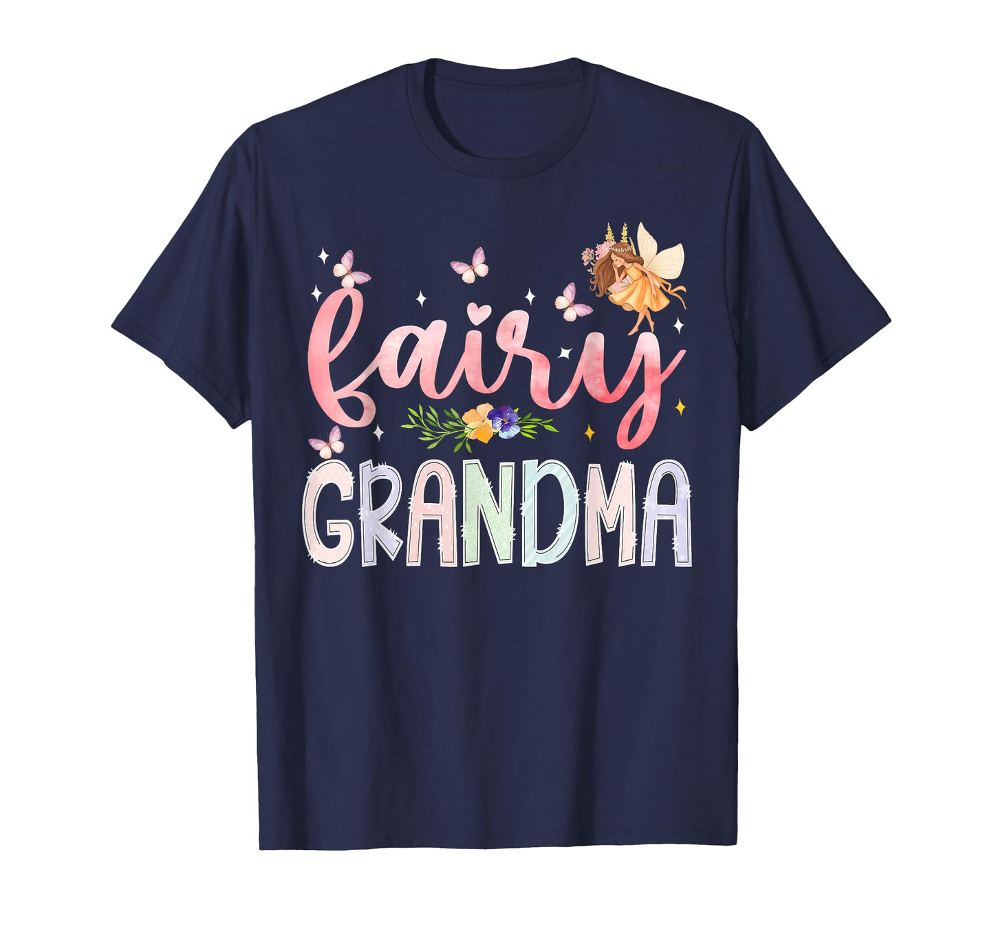 Fairy Grandma Magical Floral Birthday Girl Fairytale Family T-Shirt