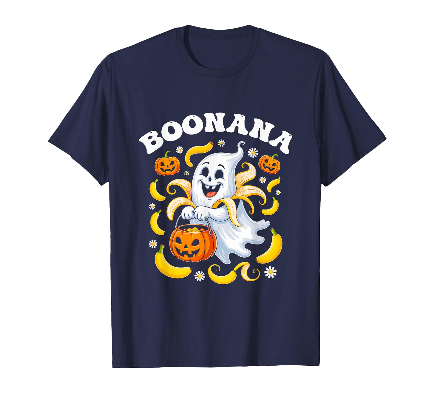 Boonana Funny Ghost Banana Halloween Costume Men Women T-Shirt