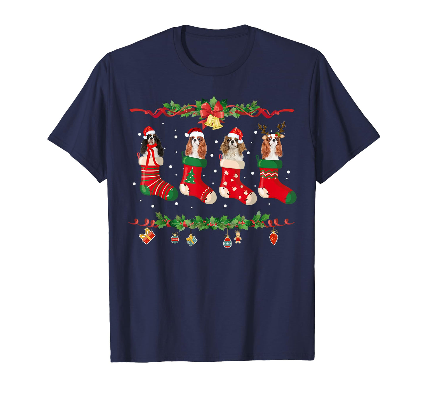 Cavalier King Charles Spaniel Christmas Stocking Xmas T-Shirt