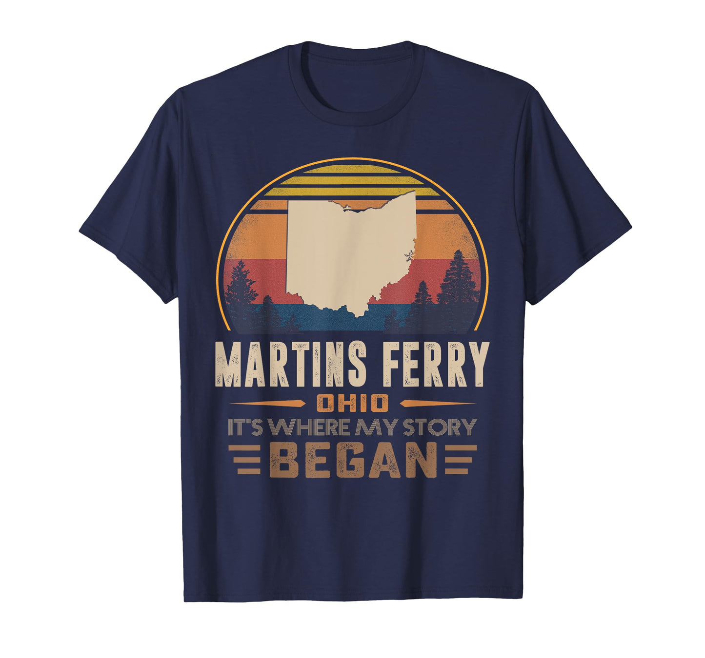 Vintage Martins Ferry Ohio Hometown My Story Began T-Shirt