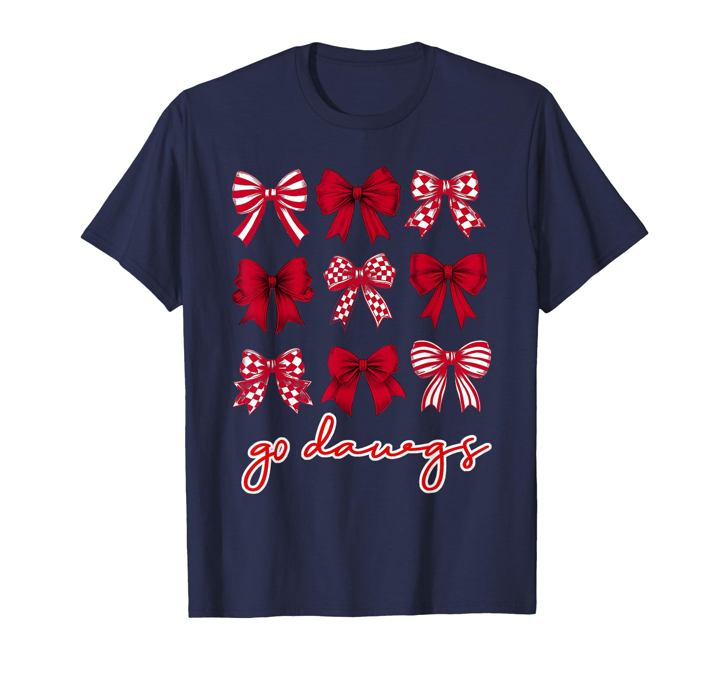 Go Dawgs Coquette Bow Go Dawgs Highschool Football Spirit T-Shirt