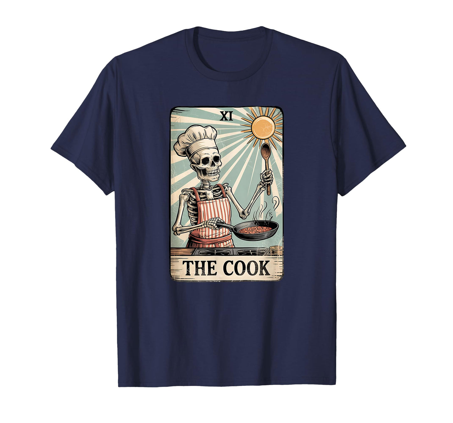 Skeleton Chef Tarot Card Cooking Humor Goth Art T-Shirt