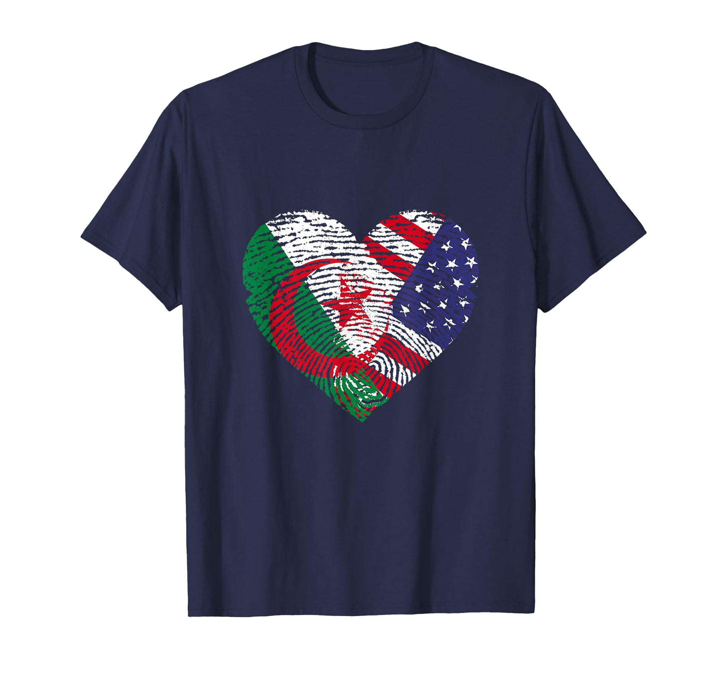 Algerian American Fingerprint Flags T-Shirt