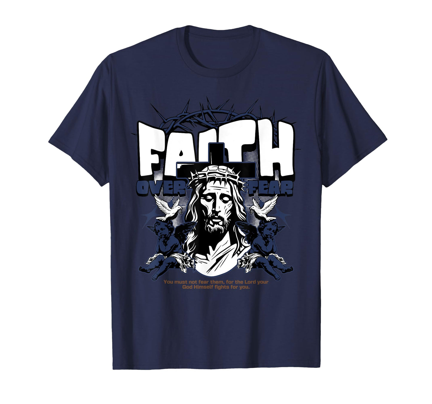 Faith Over Fear Midnight Navy 13s Matching Tee For Men Women T-Shirt