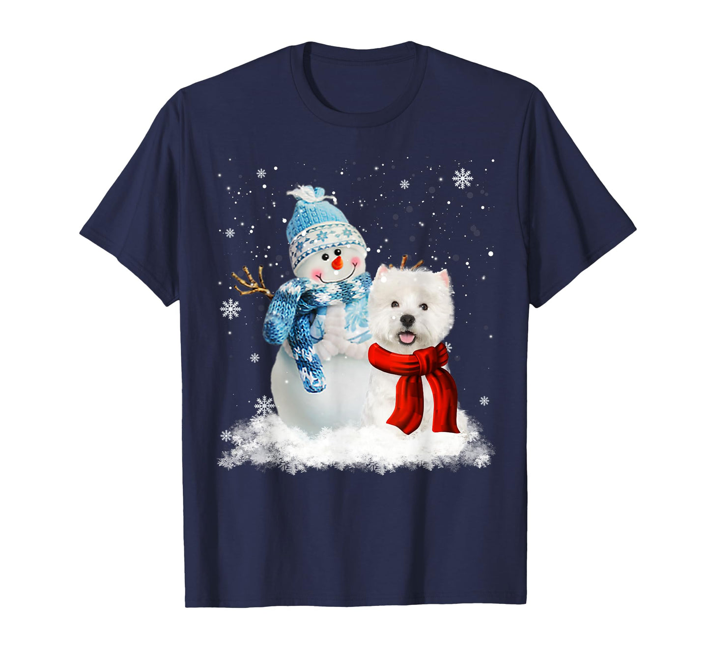 Funny Westie Dog Christmas Snowman Christmas Pajama T-Shirt
