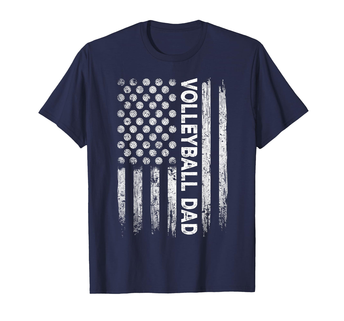 Vintage Volleyball Dad USA Flag Retro Fathers Day Daddy Papa T-Shirt