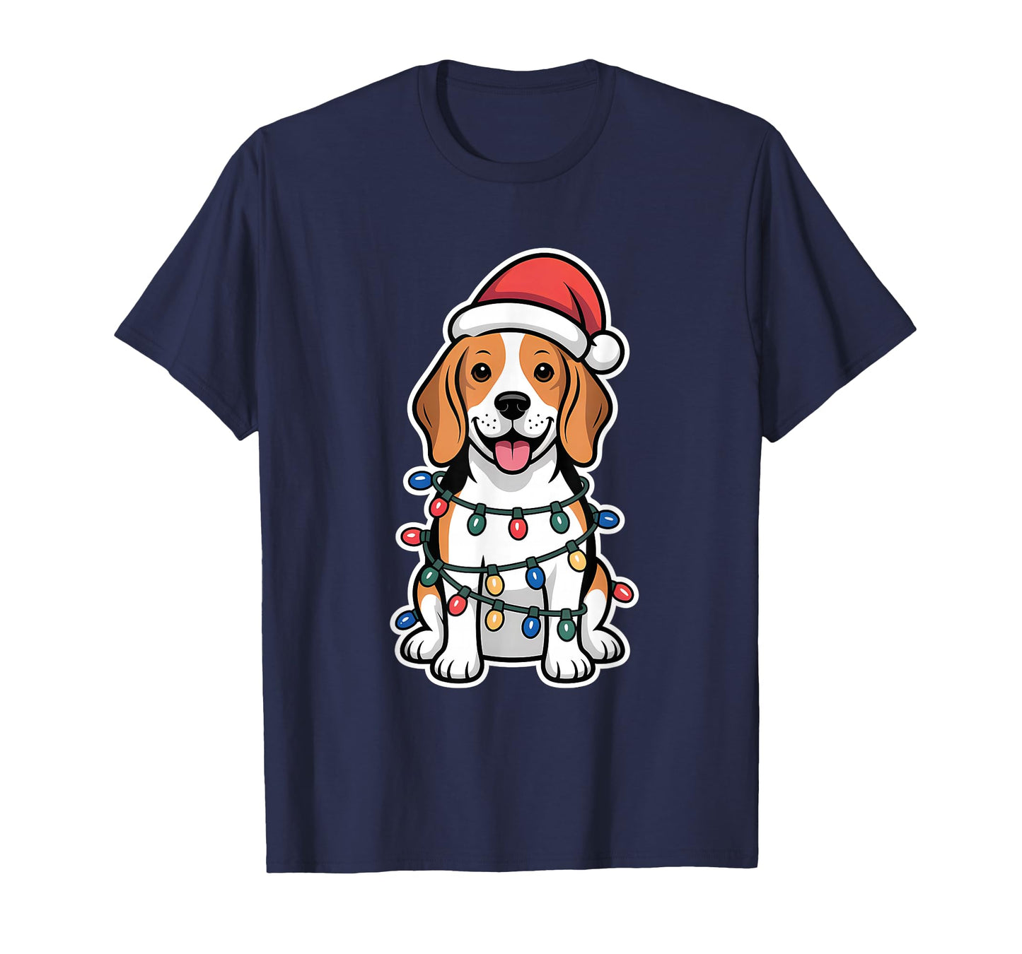 Beagle Wrapped in Christmas Lights T-Shirt