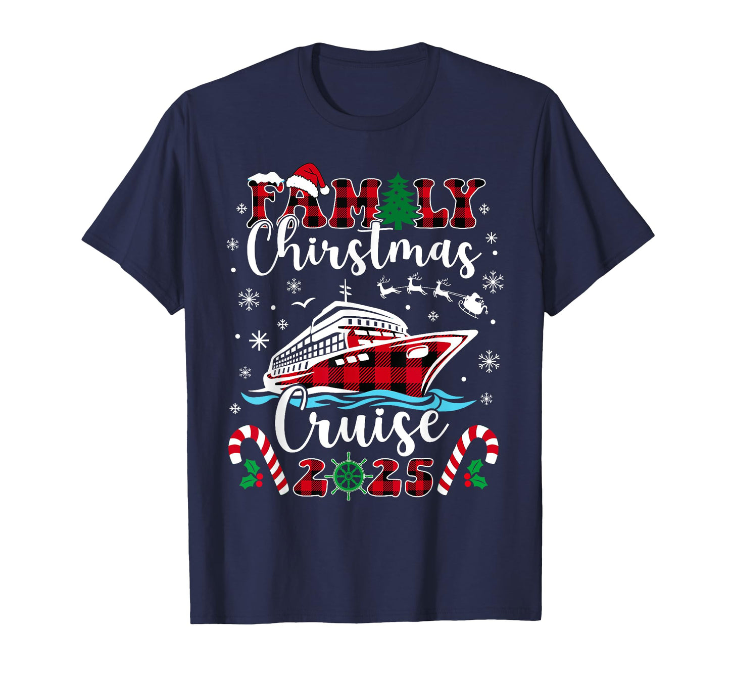 Family Christmas Cruise 2025 Matching Family Cruise Holiday T-Shirt