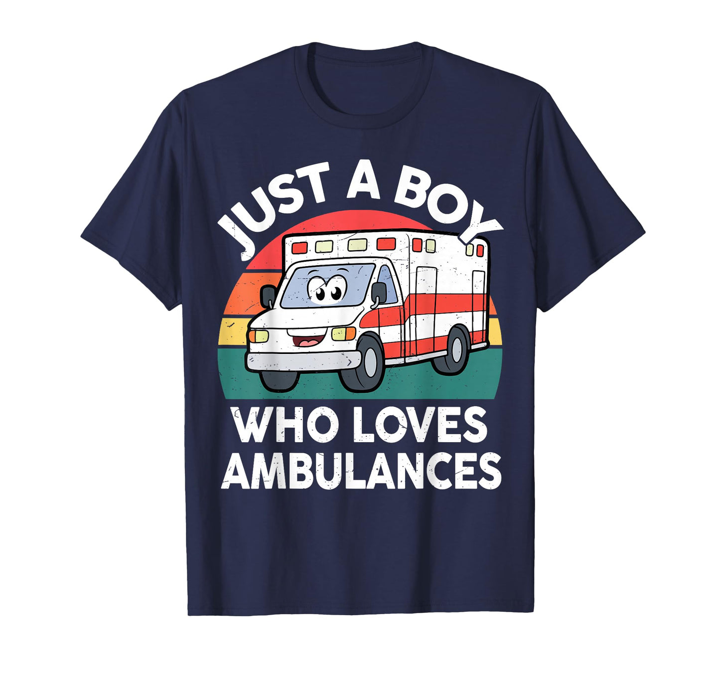 Toddler Just A Boy Who Loves Ambulances First Responder Kids T-Shirt