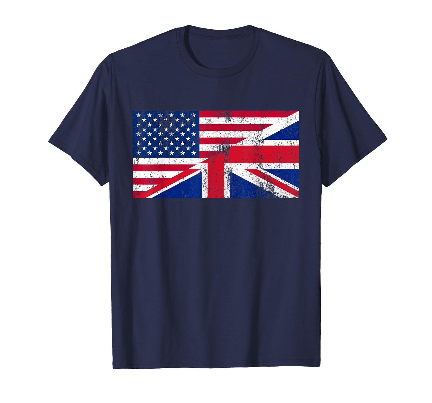 UK and US Flag Friendship Distressed T-Shirt T-Shirt