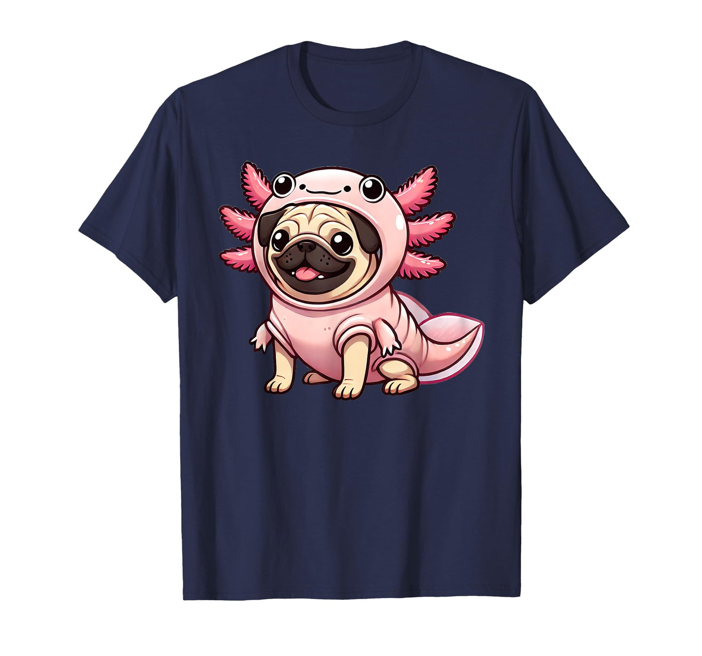 Kawaii Dog Pug Axolotl Costume T-Shirt for Men Women Kids