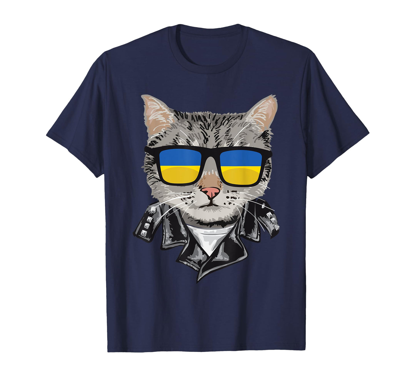 Cat Ukraine Flag Sunglasses - Cool Ukrainian Cat T-Shirt for Men Women