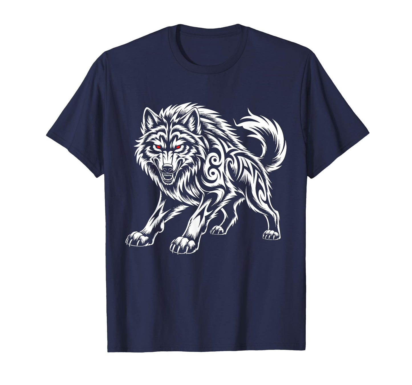Funny Black Aggressive Wolf Red Eyes Werewolf T-Shirt