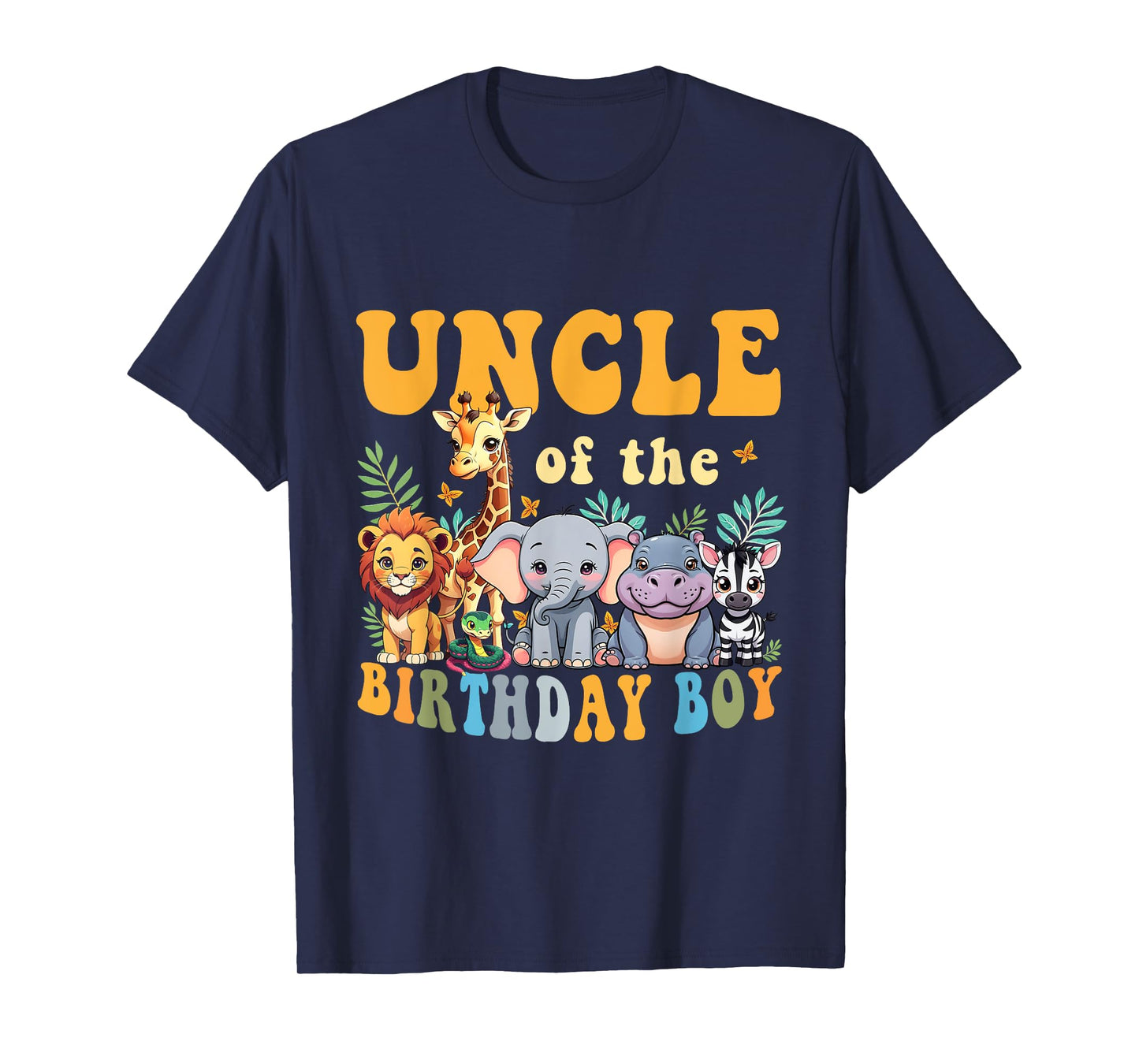 Uncle of the Birthday Boy Kids Safari Jungle Animal Matching T-Shirt