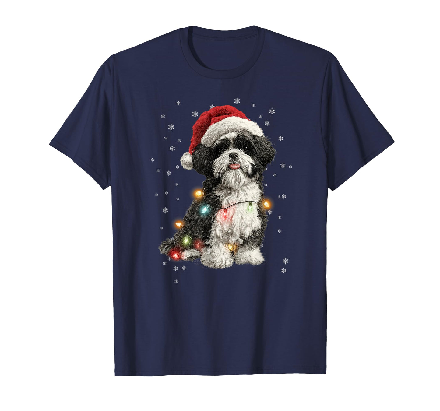 Christmas Dog Shih Tzu Santa Xmas Women Men Kids T-Shirt