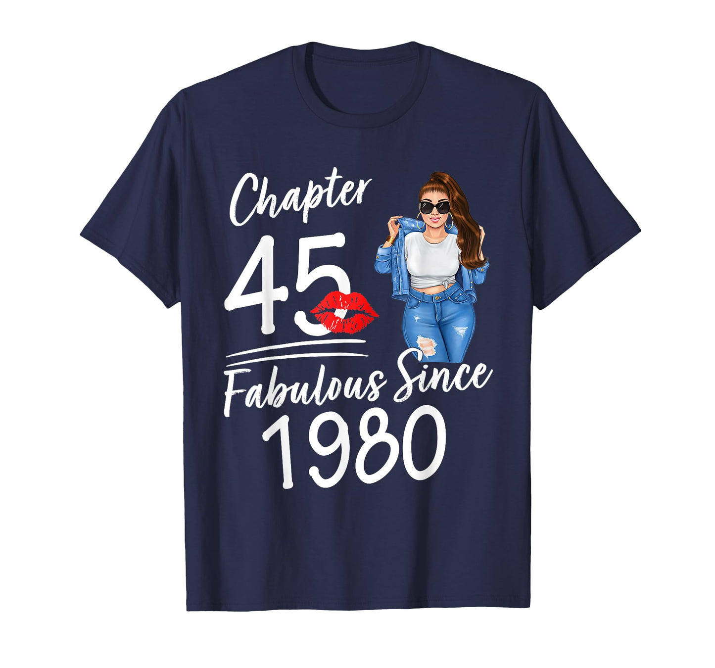Chapter 45 Fabulous Since 1980 45th Birthday Women Melanin T-Shirt