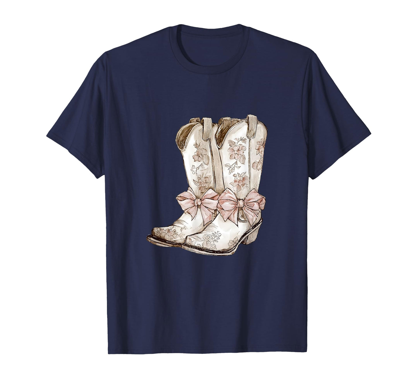 Pink Coquette Bow Cowboy Boots Western Country Cowgirl T-Shirt