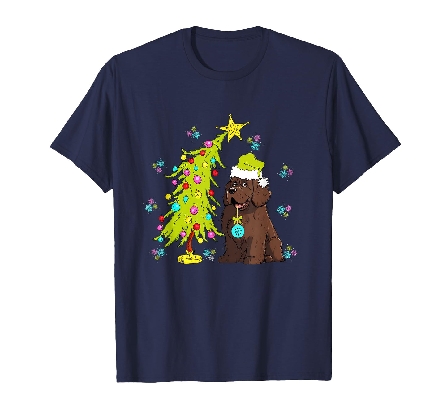 Cute Newfoundland Dog Newfoundland Christmas T-Shirt for Men Women Kids