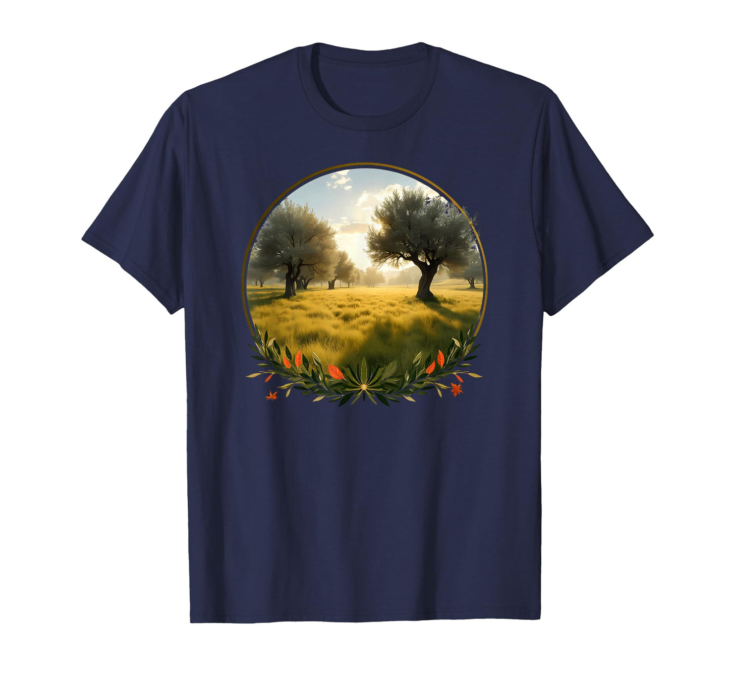 Sunset Trees of Olives Landscape Vintage Nature T-Shirt