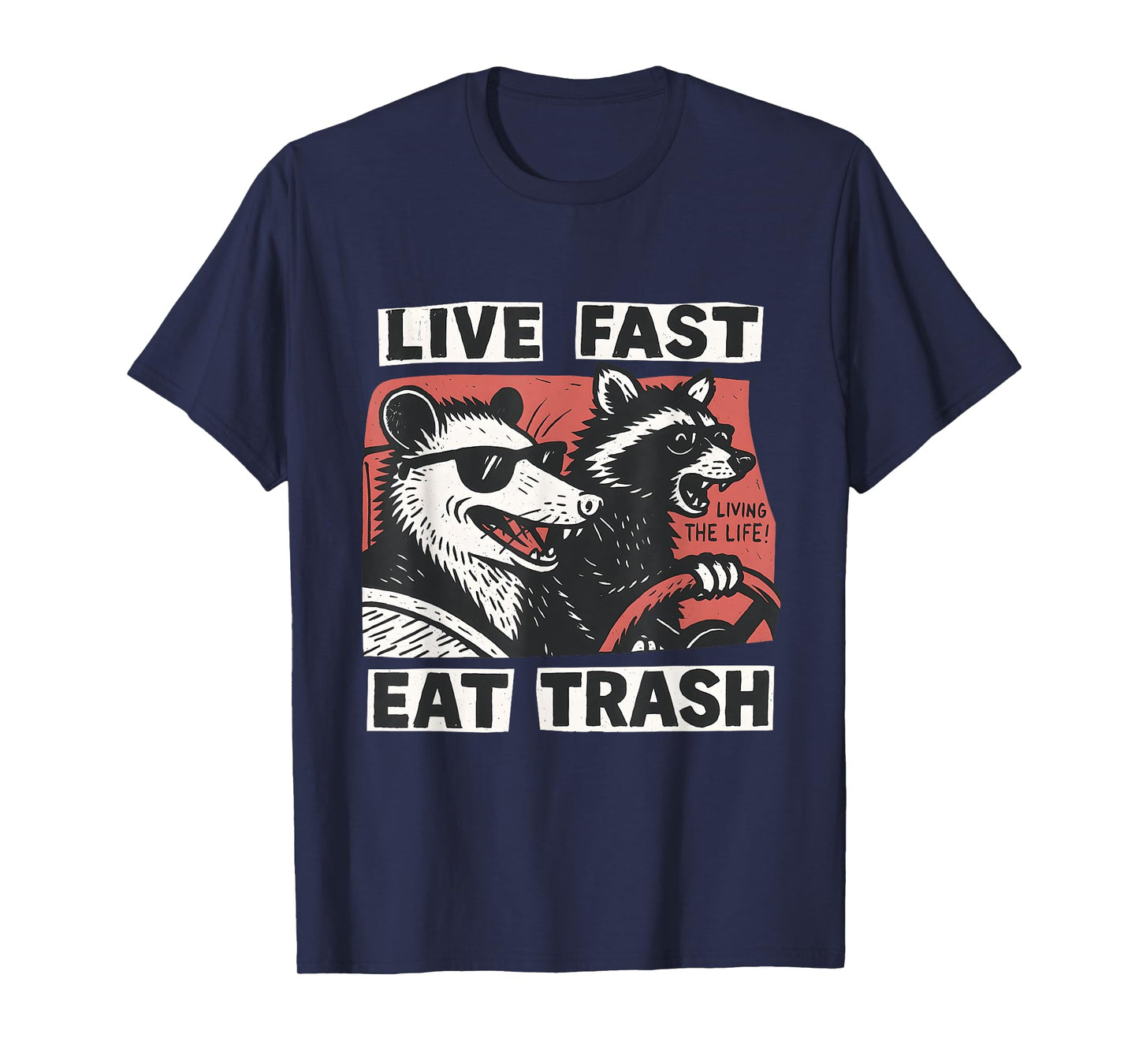 Funny Possum Raccoon Live Fast Eat Trash Street Cats Squad T-Shirt