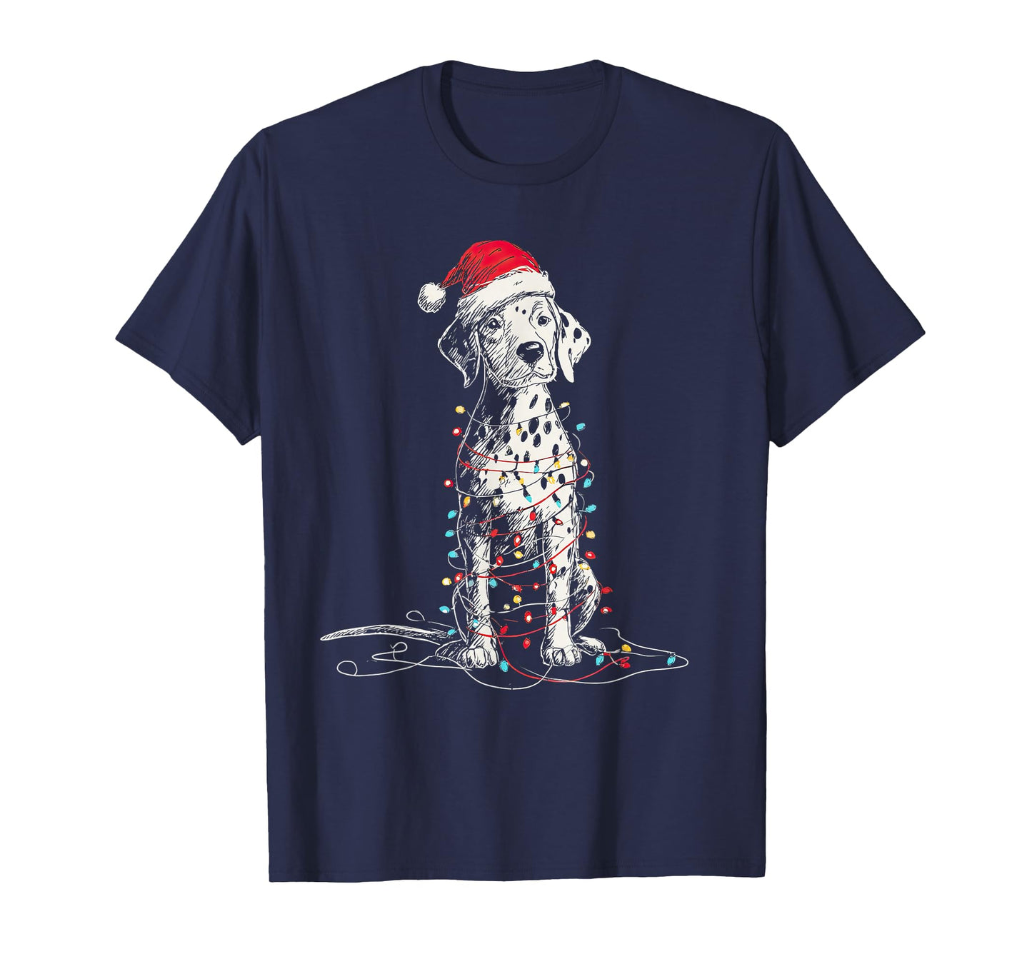 Funny Dalmatian Christmas Graphics Dog Lights Lover Owner T-Shirt