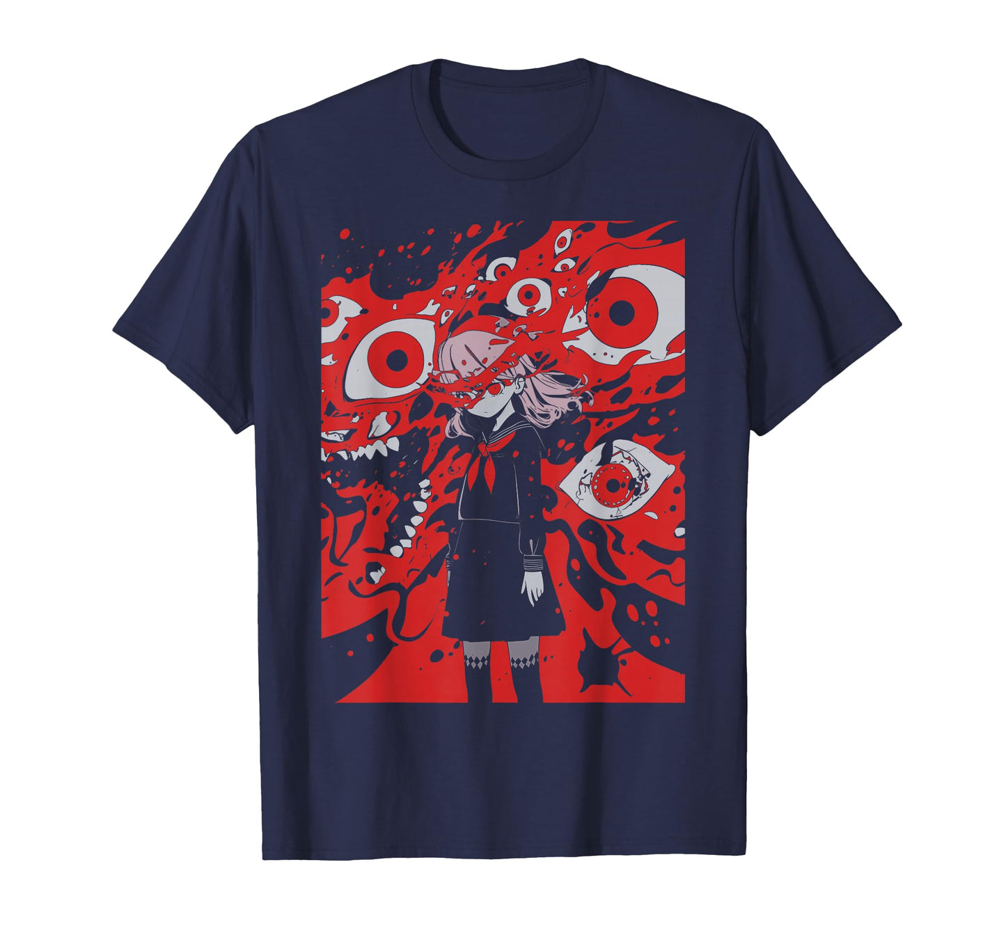 Anime Manga Ghoul Girl | Horror Creepy | Pastel Goth Grunge T-Shirt