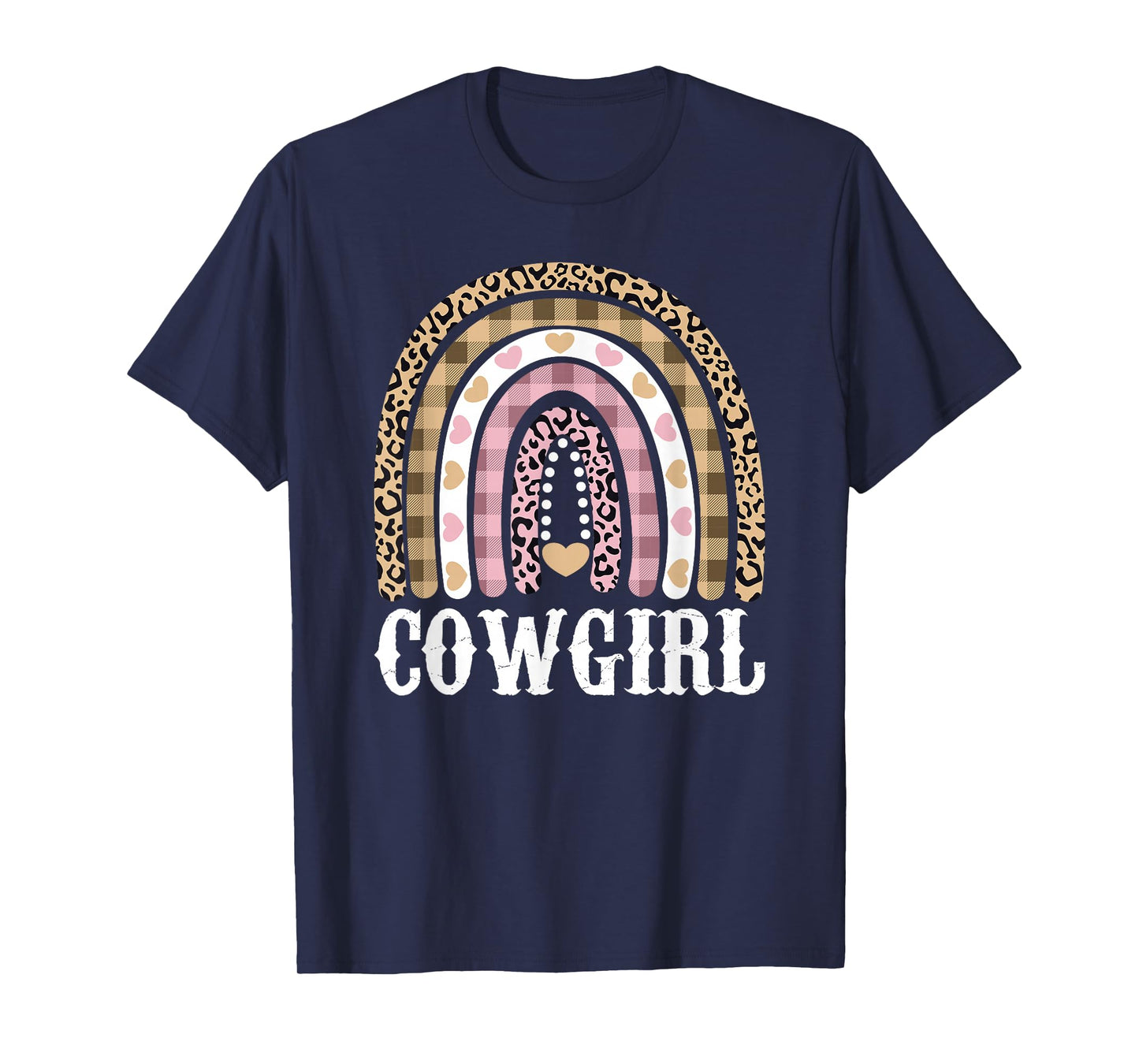 Cowgirl Outfit Women Cowboy Rainbow Leopard Western Cow Girl T-Shirt