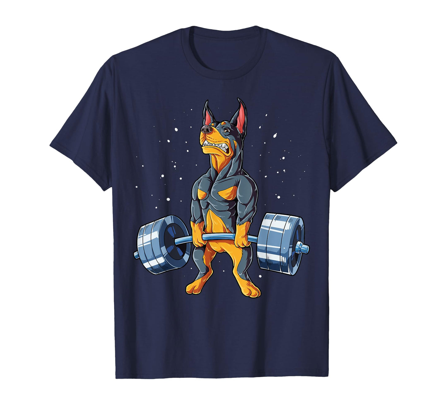 Doberman Weightlifting Funny Deadlift Men Fitness Gym Gifts T-Shirt
