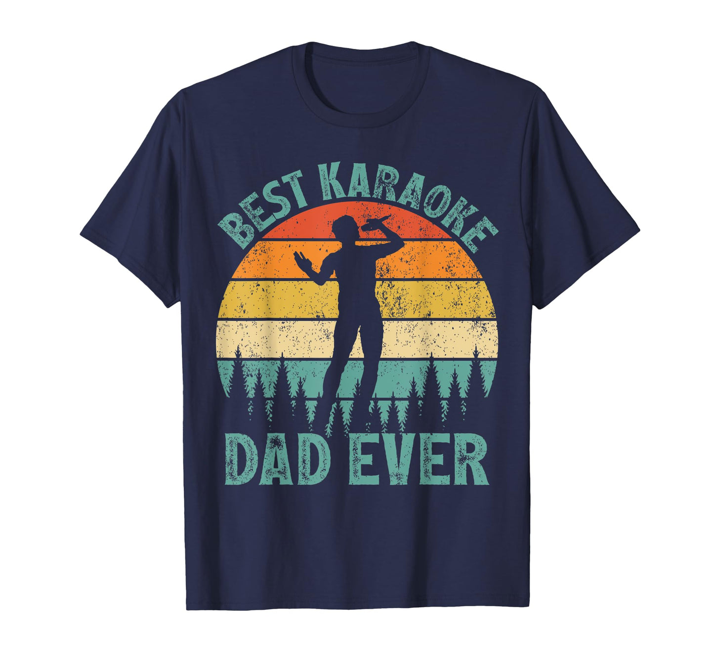 Mens Funny Vintage Best Karaoke Dad Ever Father's Day T-Shirt