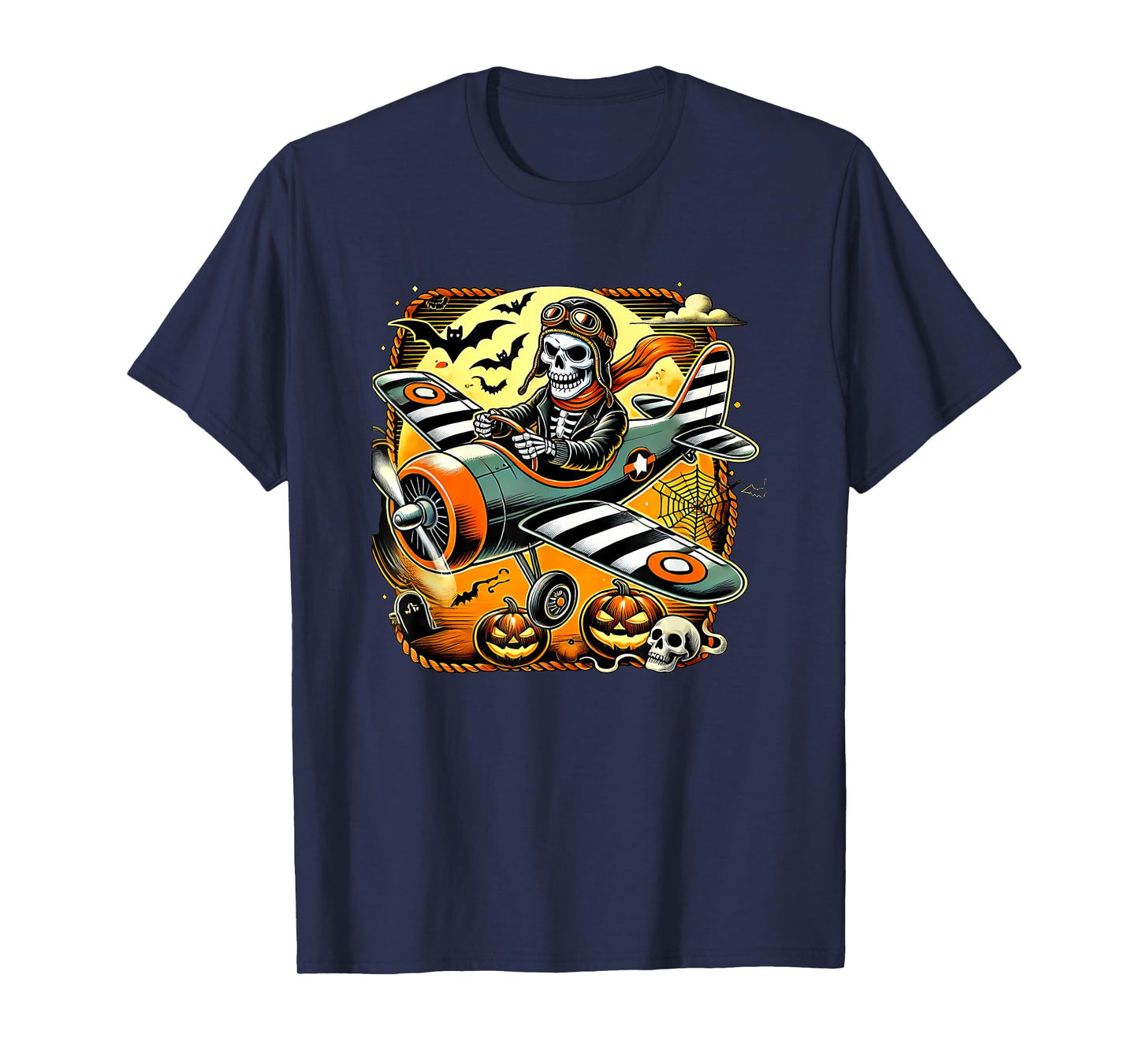Halloween Skeleton Airplane T-Shirt
