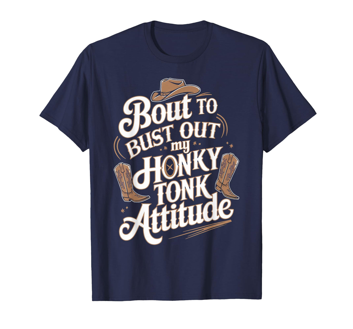 Honky Tonk Attitude Western Farm Musician Honky Tonk T-Shirt