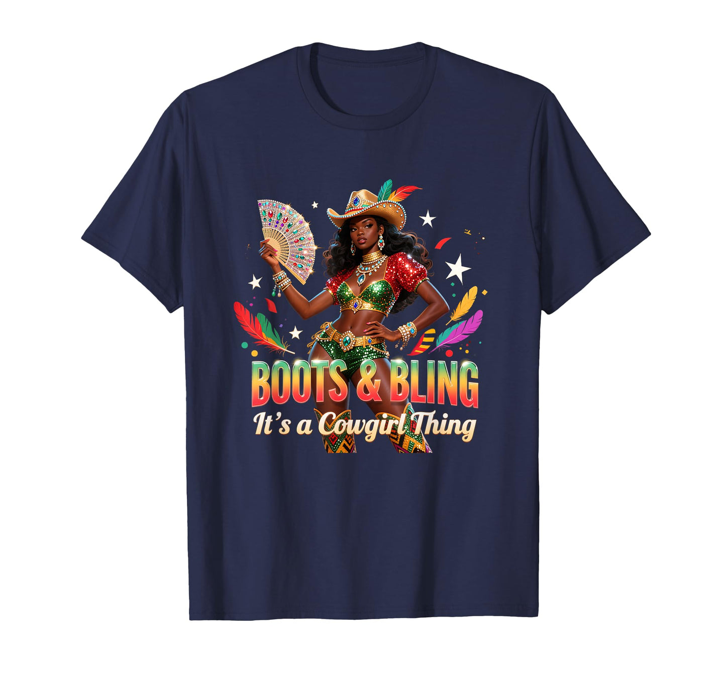 Boots and Bling Cowgirl Black History Month African T-Shirt