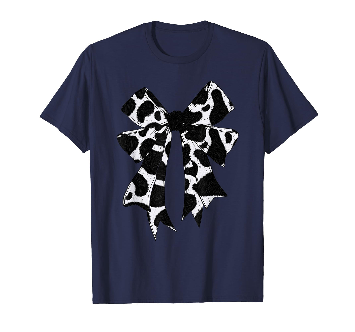Coquette Bow Cow Print For Women Girls Cow Pattern Mom Farm T-Shirt
