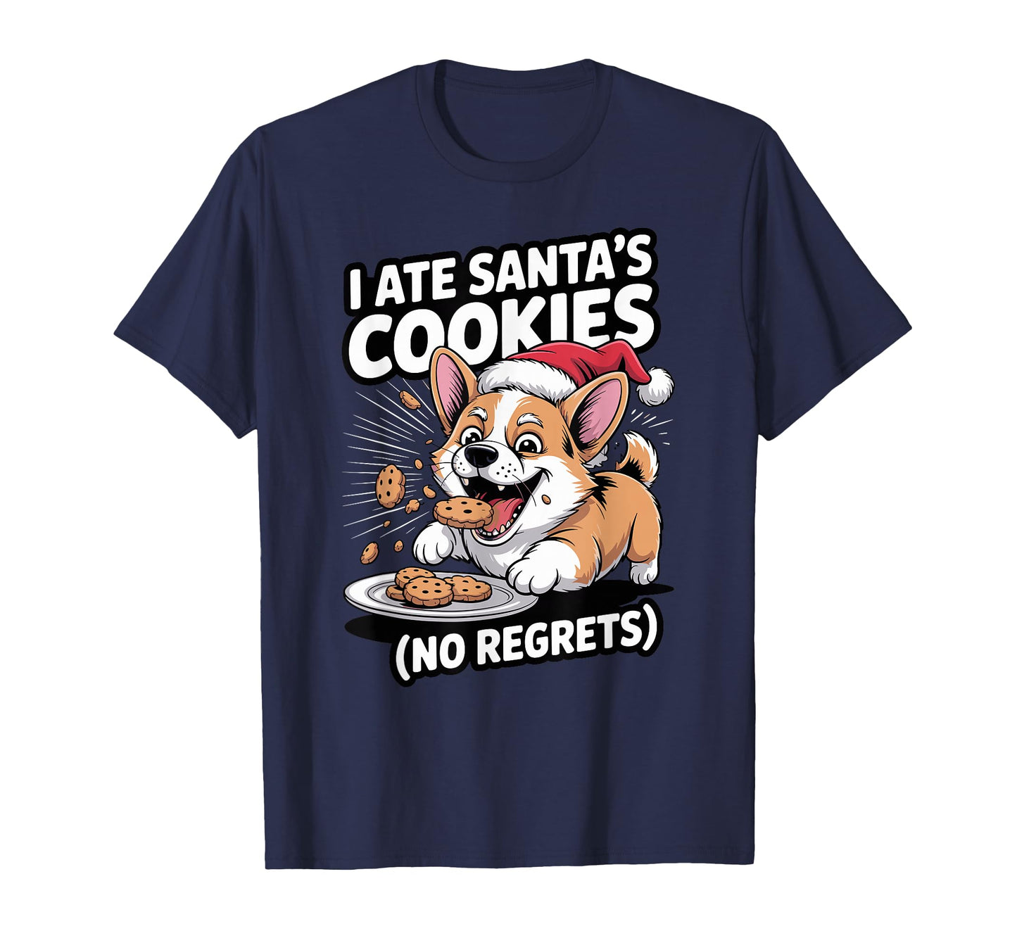 I Ate Santas Cookies Xmas Puppy Funny Christmas Welsh Corgi T-Shirt