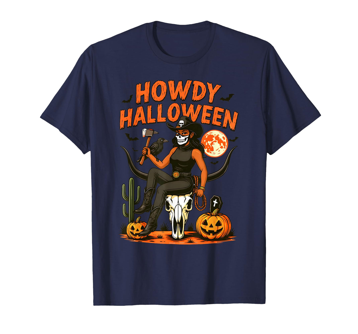 Howdy Halloween Skeleton Cowgirl Spooky Western Cowgirl T-Shirt