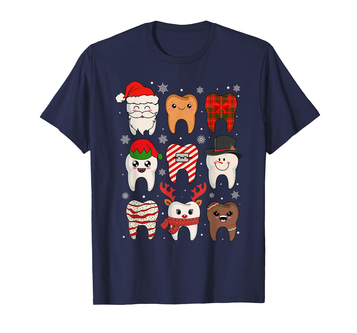 Funny Dental Christmas Teeth Cute Xmas Dentist Squad Crew T-Shirt