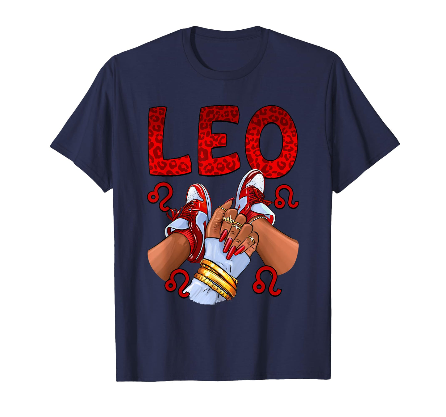 Leo Queen Birthday Women Sneakers Zodiac Sign Bday T-Shirt