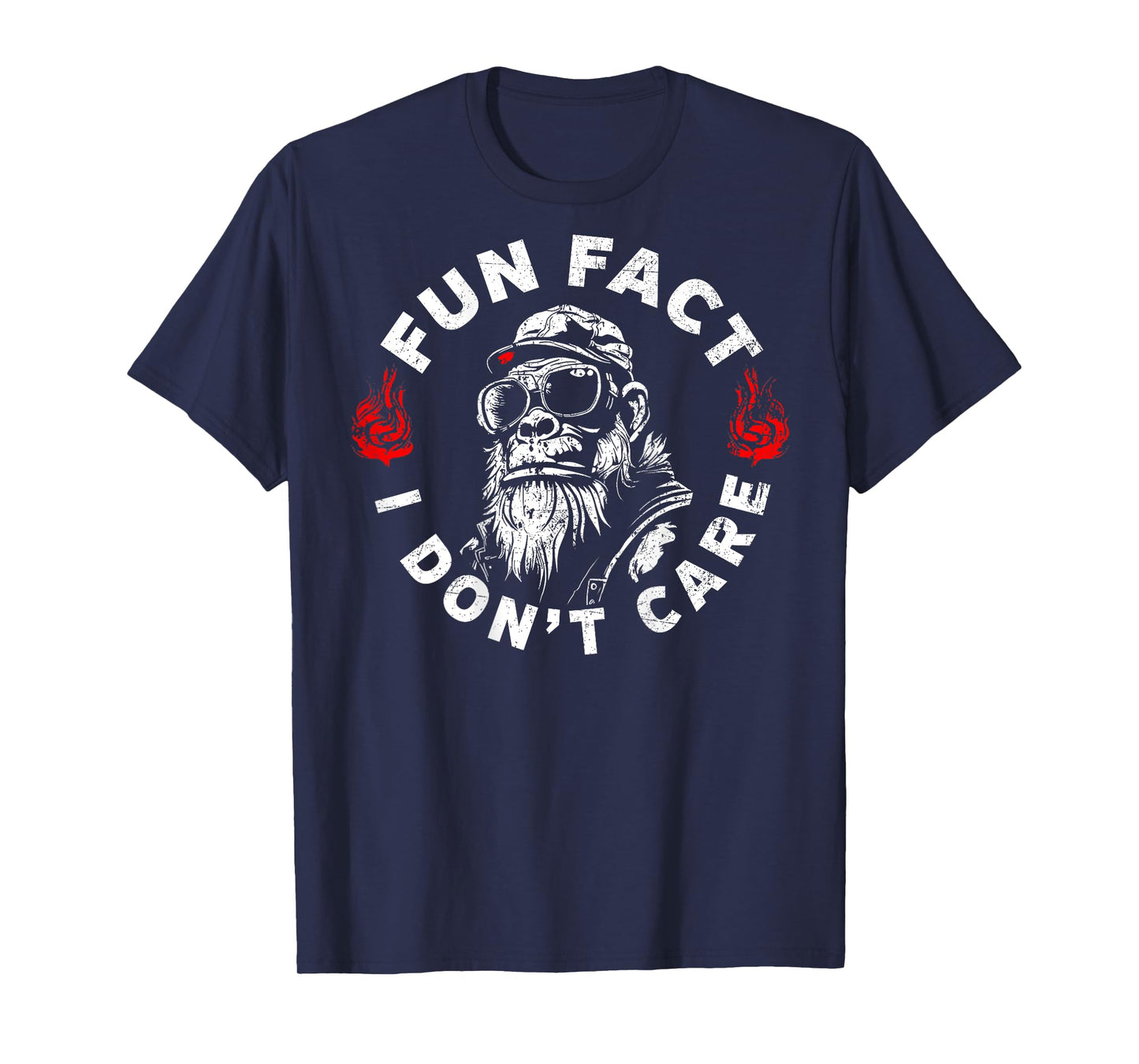 Fun Fact I Don't Care Cool Grandpa Swag Gorillas (ON BACK) T-Shirt
