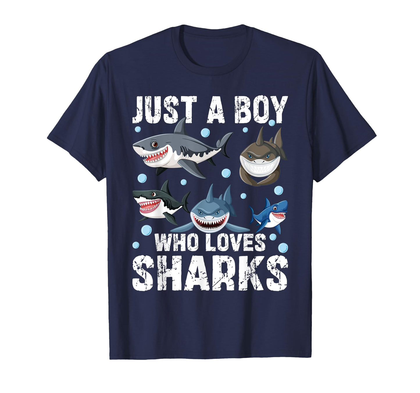 Just A Boy Who Loves Sharks Funny Kids Shark Lover T-Shirt