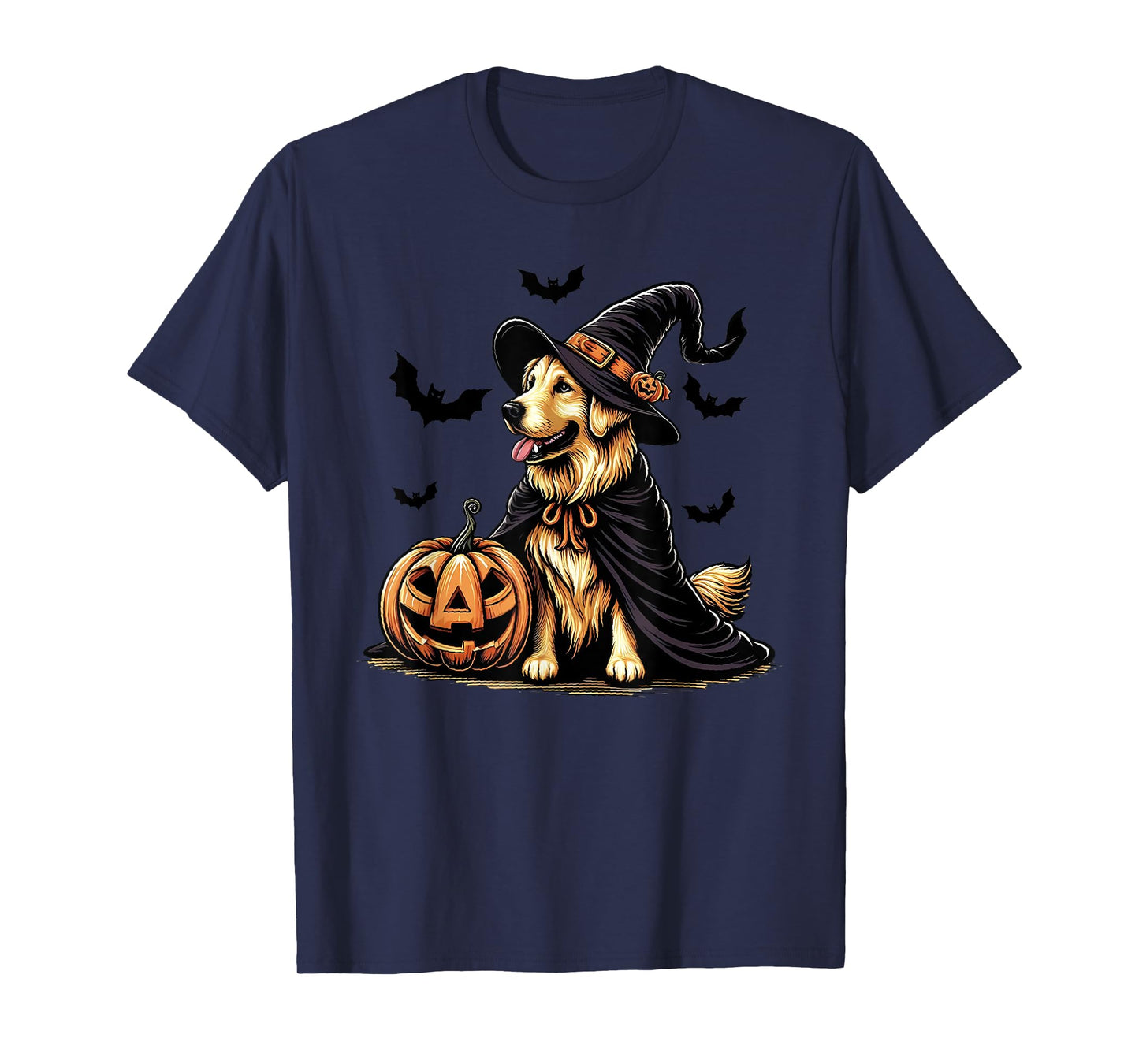 Funny Golden Retriever Dogs Ghost Boo Witch Spooky Halloween T-Shirt