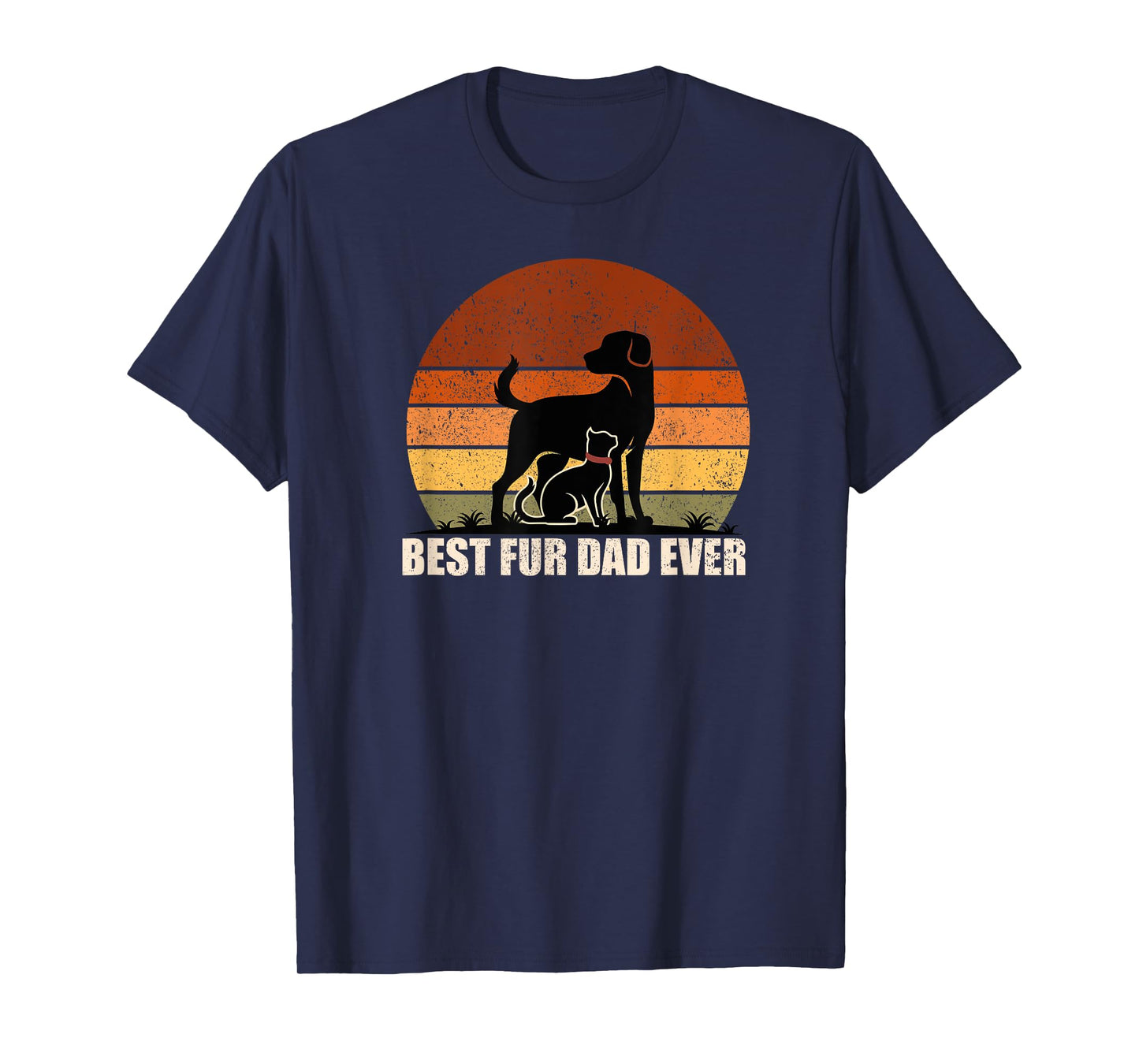 Funny Vintage Retro Best Fur Dad Ever for Dog And Cat Owner Men Women Kids T-Shirt