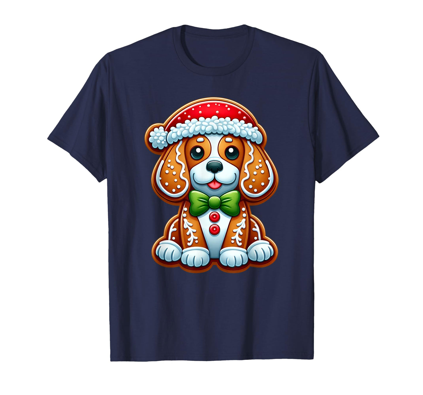 Funny Gingerbread Man Beagle Christmas Dog Womens Mens Kids T-Shirt
