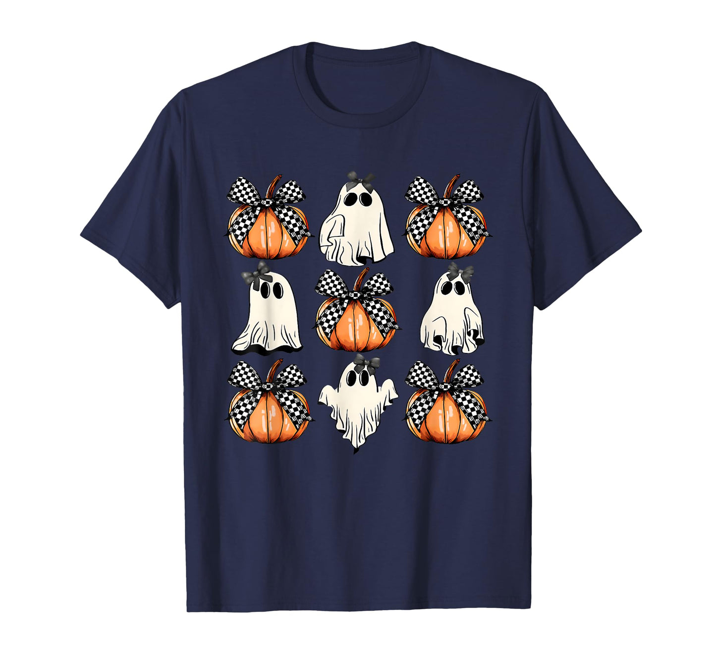 Halloween Coquette Bow Pumpkin Ghost Spooky Boo Women Girl T-Shirt