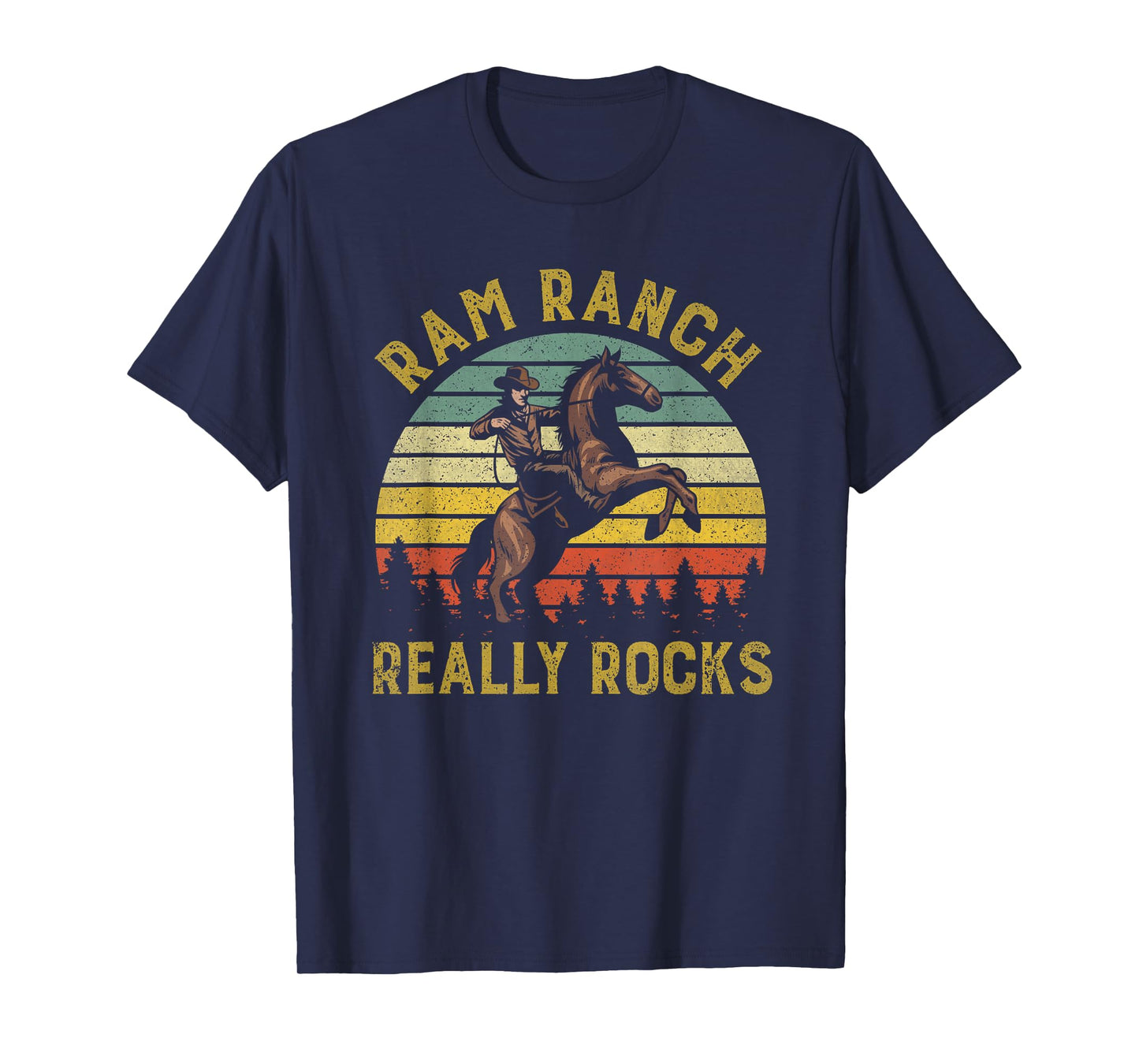 Ram Ranch Really Rocks Vintage Western Cowboy Country Lover T-Shirt