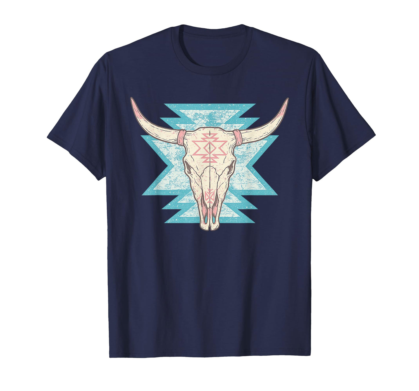 Vintage Boho Cow Skull Western Bull Skull Cowgirl Cowboy T-Shirt