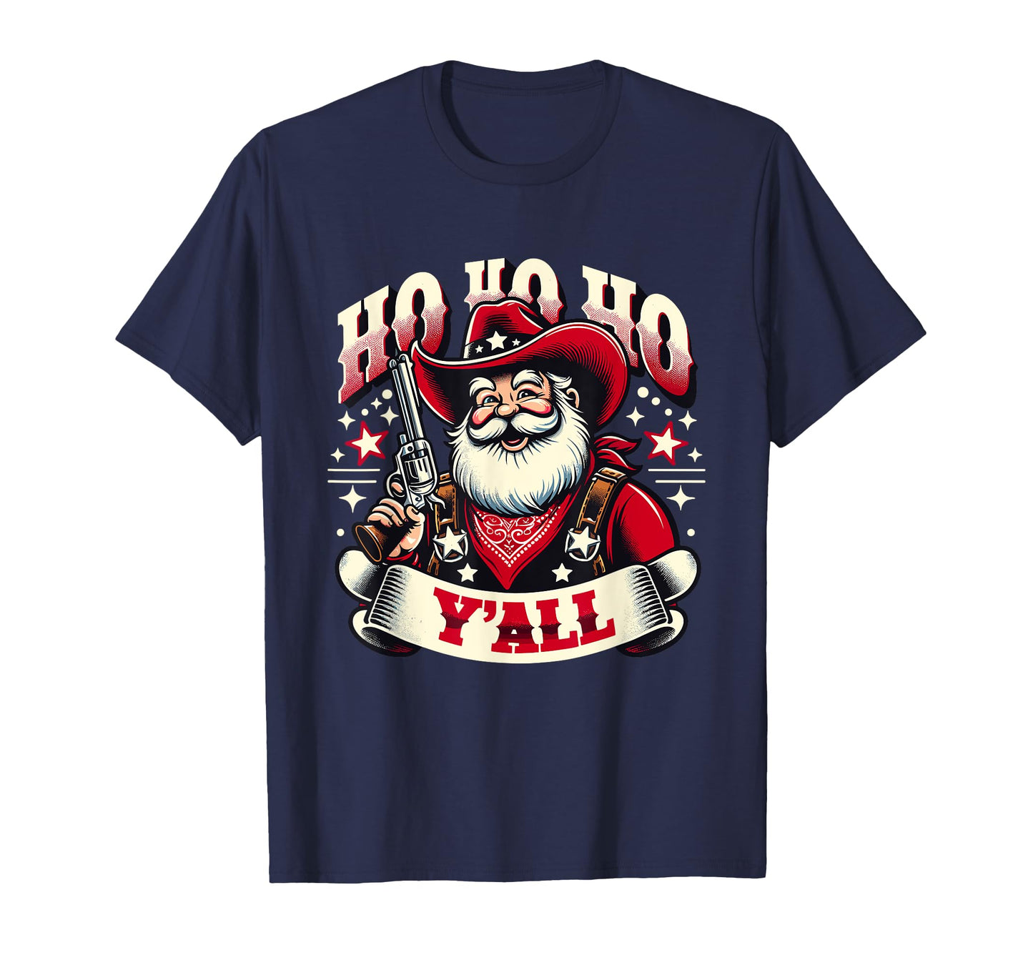 Holiday Cowboy Santa - Country Western Christmas Spirit T-Shirt