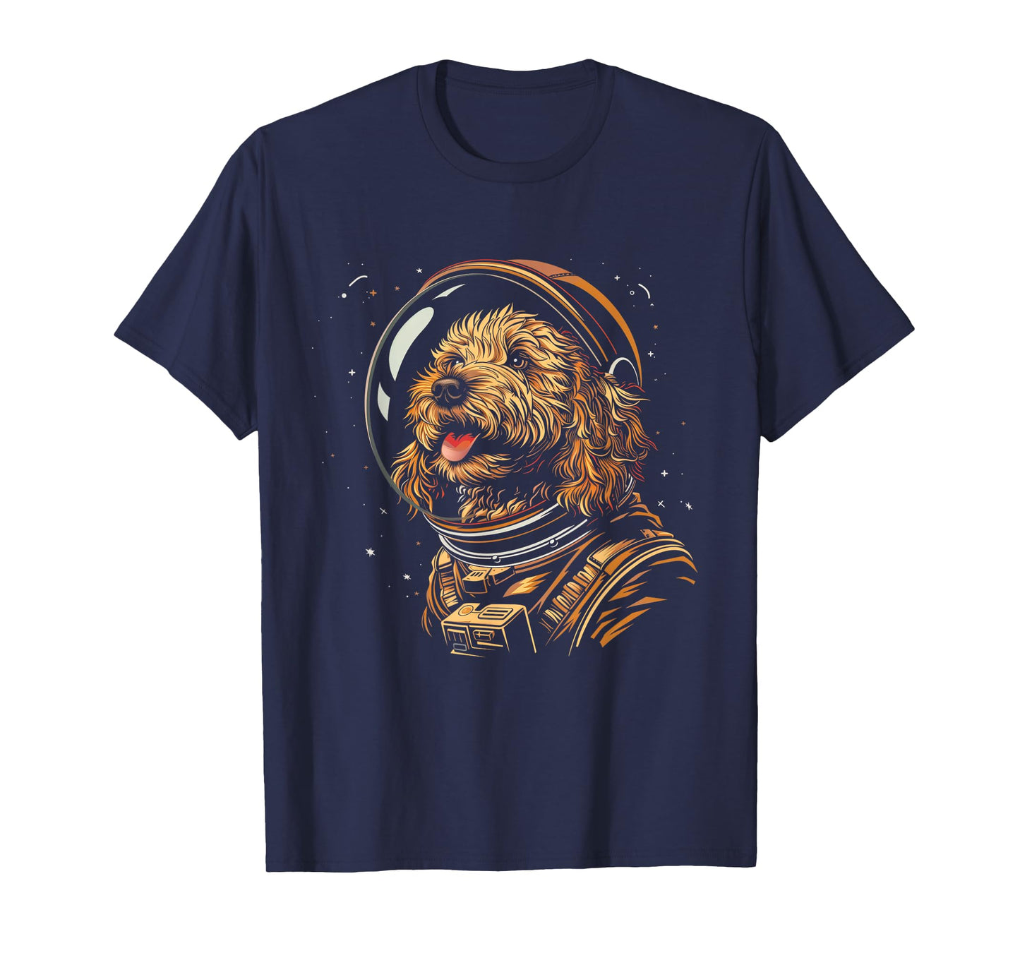 Goldendoodle Astronaut Space Suit Funny Doodle Dog Mom Dad T-Shirt for Men Women Kids