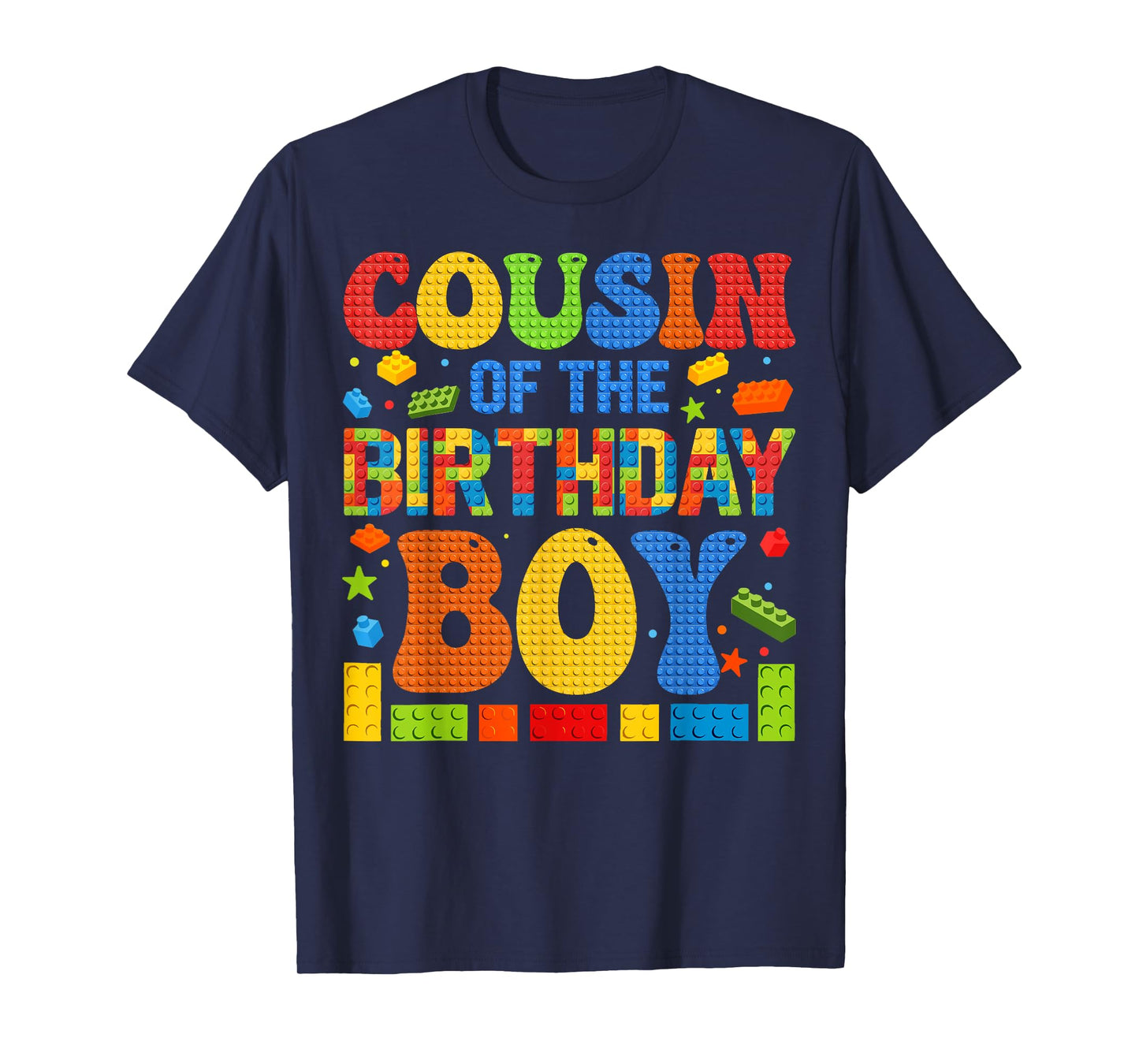 Cousin Of The Birthday Boy Building Block Birthday Party T-Shirt