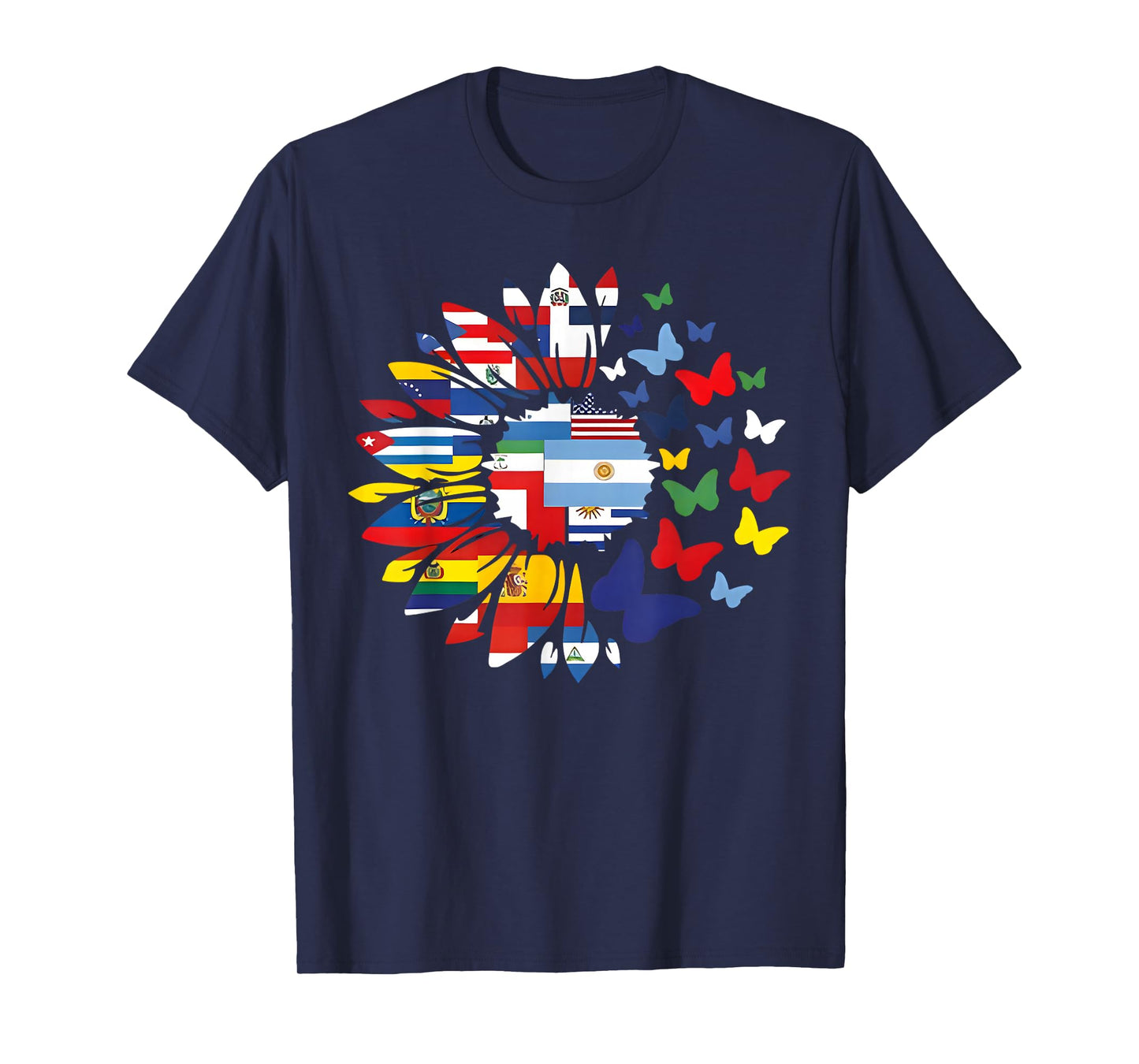 National Hispanic Heritage Month Sunflower All Countries T-Shirt