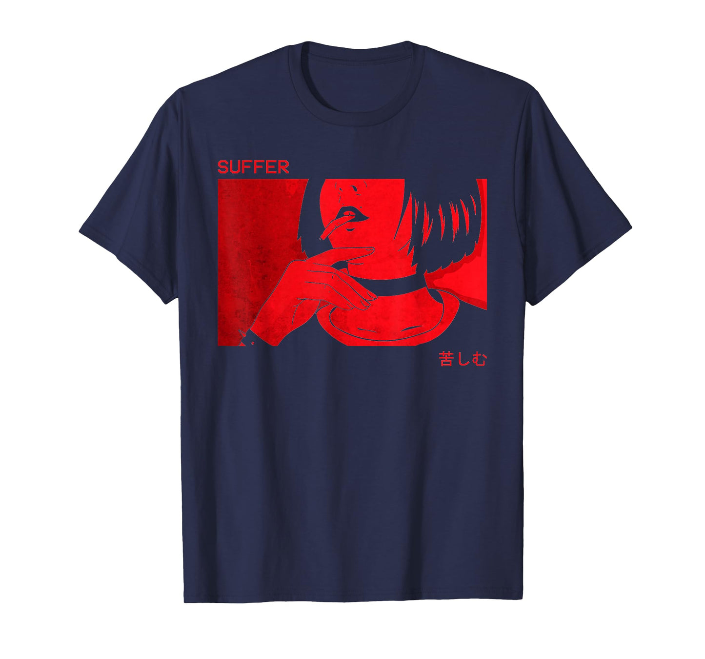 Soft Grunge Aesthetic Anime Girl Sad Goth Harajuku Suffer T-Shirt